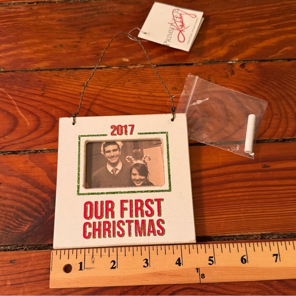 2017 Our First Christmas Ornament White Frame NWT - Picture 3 of 3